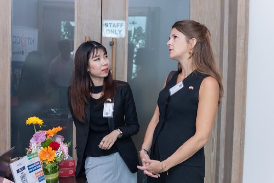 Two guests in conversation