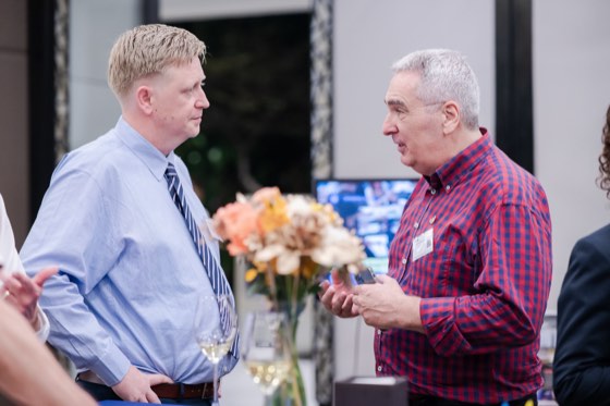 Two guests in conversation